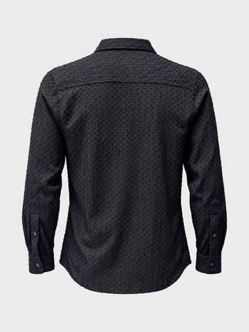 Men's Black Slim Fit Textured Party Wear Shirt