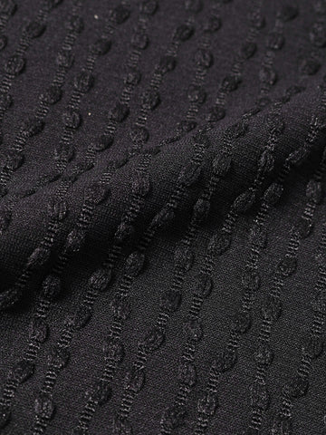 Men's Black Slim Fit Textured Party Wear Shirt