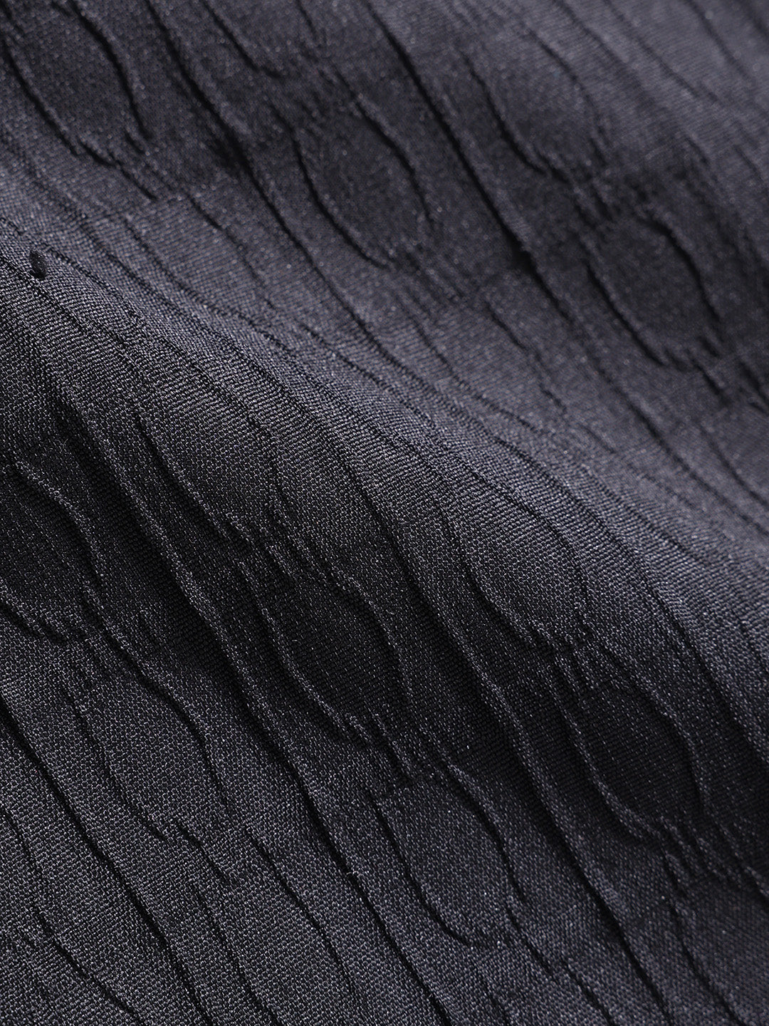 Men's Black Regular Fit Textured Party Wear Shirt