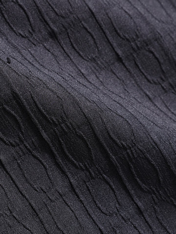 Men's Black Regular Fit Textured Party Wear Shirt