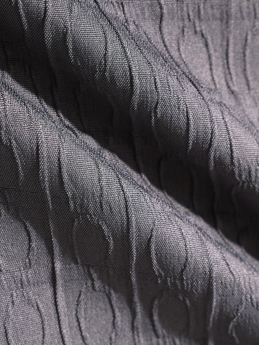 Men's Grey Regular Fit Textured Party Wear Shirt