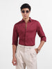 Men's Red Regular Fit Textured Party Wear Shirt
