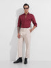 Men's Red Regular Fit Textured Party Wear Shirt