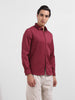 Men's Red Regular Fit Textured Party Wear Shirt