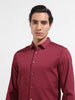 Men's Red Regular Fit Textured Party Wear Shirt