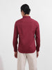 Men's Red Regular Fit Textured Party Wear Shirt