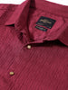 Men's Red Regular Fit Textured Party Wear Shirt