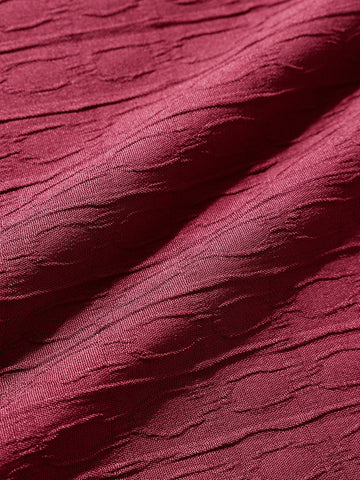 Men's Red Regular Fit Textured Party Wear Shirt