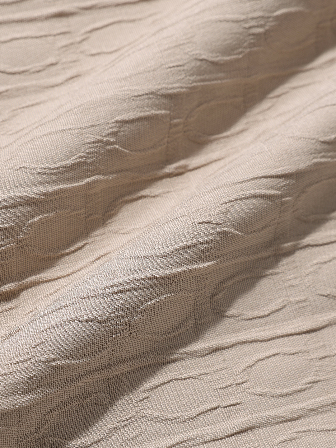 Men's Beige Regular Fit Textured Party Wear Shirt