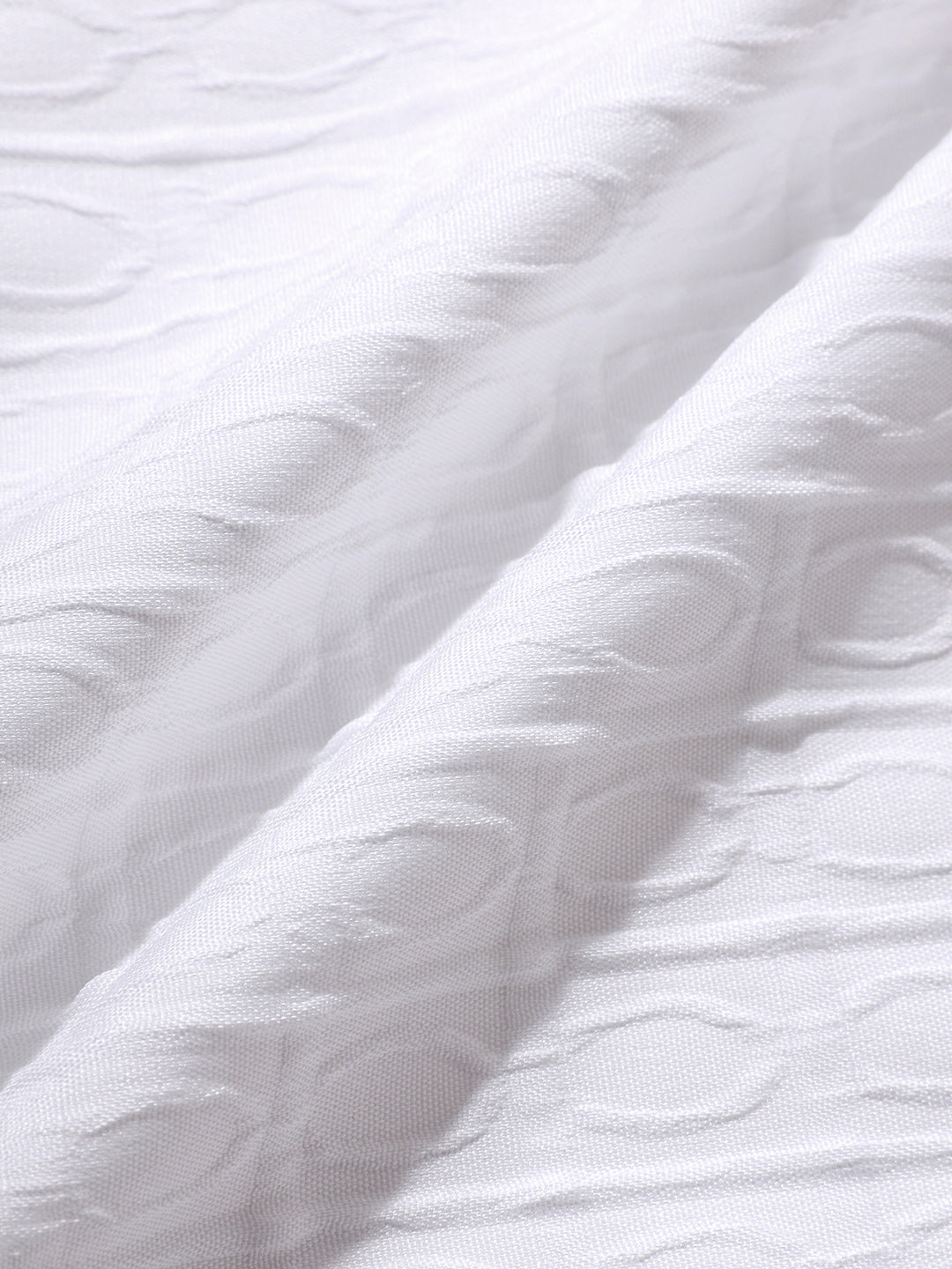 Men's White Regular Fit Textured Party Wear Shirt