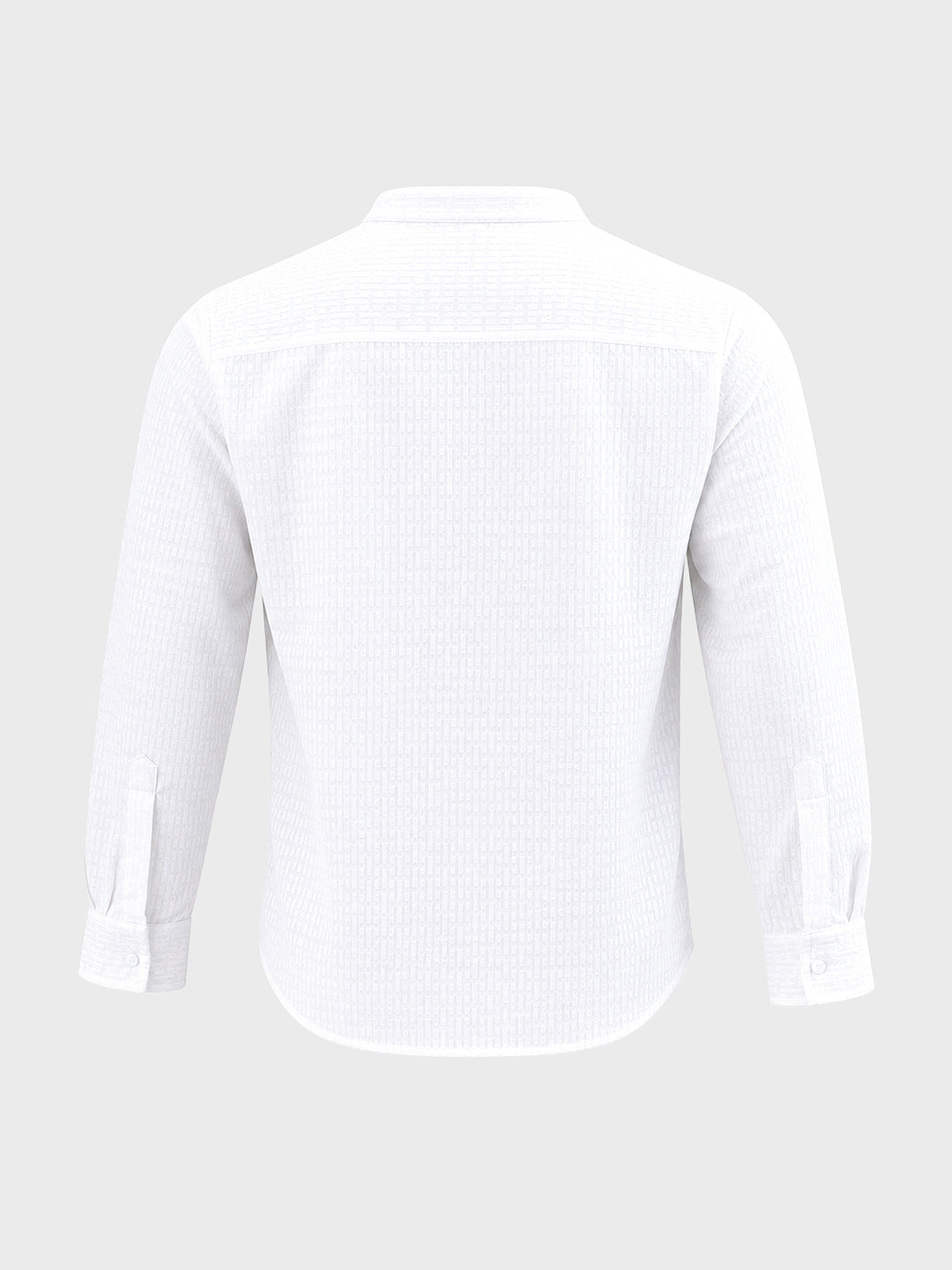 Men's White Slim Fit Textured Party Wear Shirt