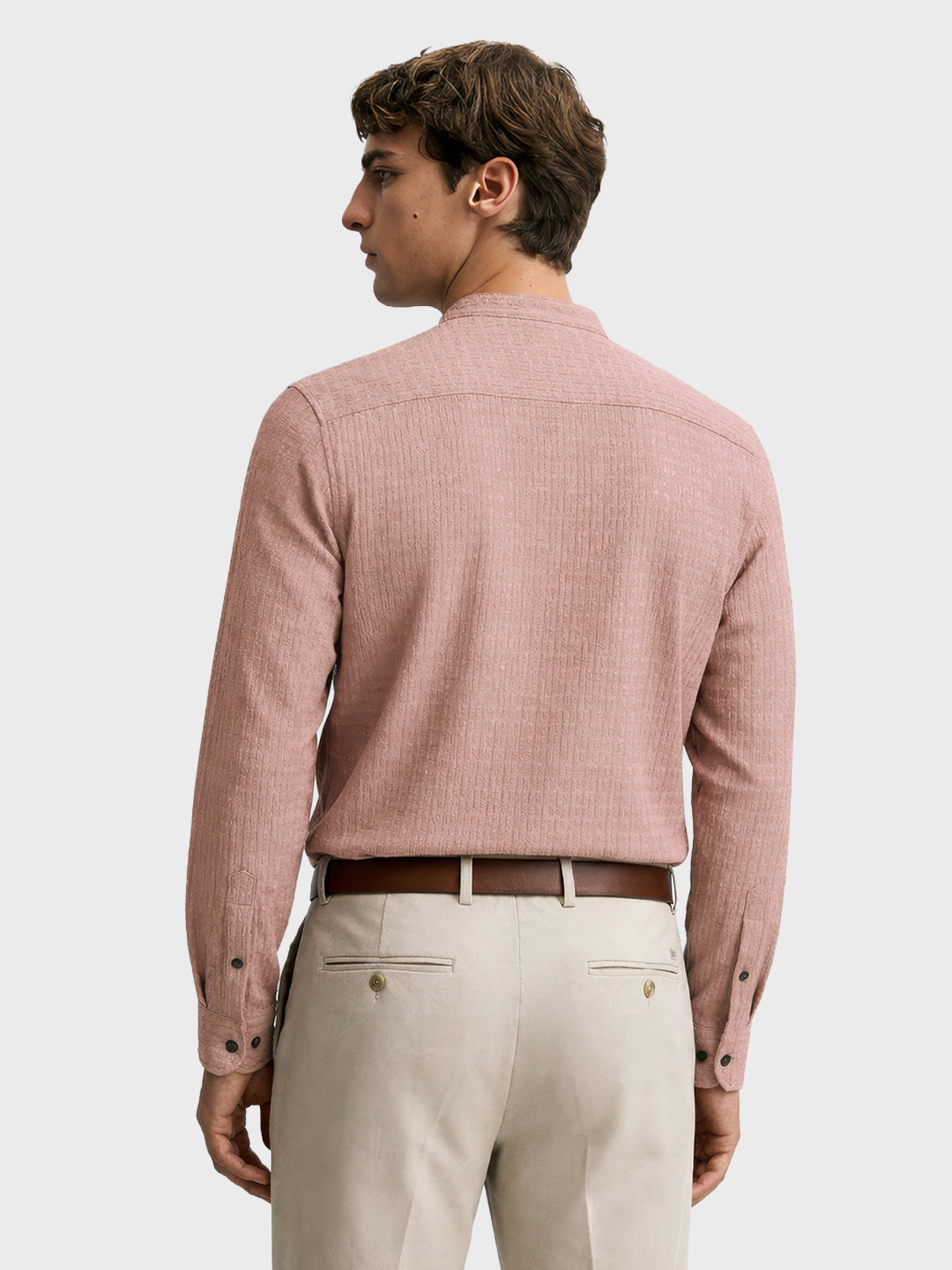 Men's Purple Slim Fit Textured Party Wear Shirt
