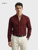 Men's Maroon Slim Fit Textured Party Wear Shirt