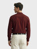 Men's Maroon Slim Fit Textured Party Wear Shirt