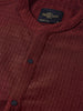 Men's Maroon Slim Fit Textured Party Wear Shirt