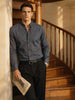 Men's Grey Slim Fit Textured Party Wear Shirt