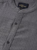 Men's Grey Slim Fit Textured Party Wear Shirt