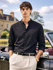 Men's Black Slim Fit Textured Party Wear Shirt
