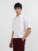Men's White Boxy Fit Textured Resort Wear Shirt