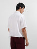 Men's White Boxy Fit Textured Resort Wear Shirt