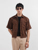 Men's Brown Boxy Fit Textured Resort Wear Shirt