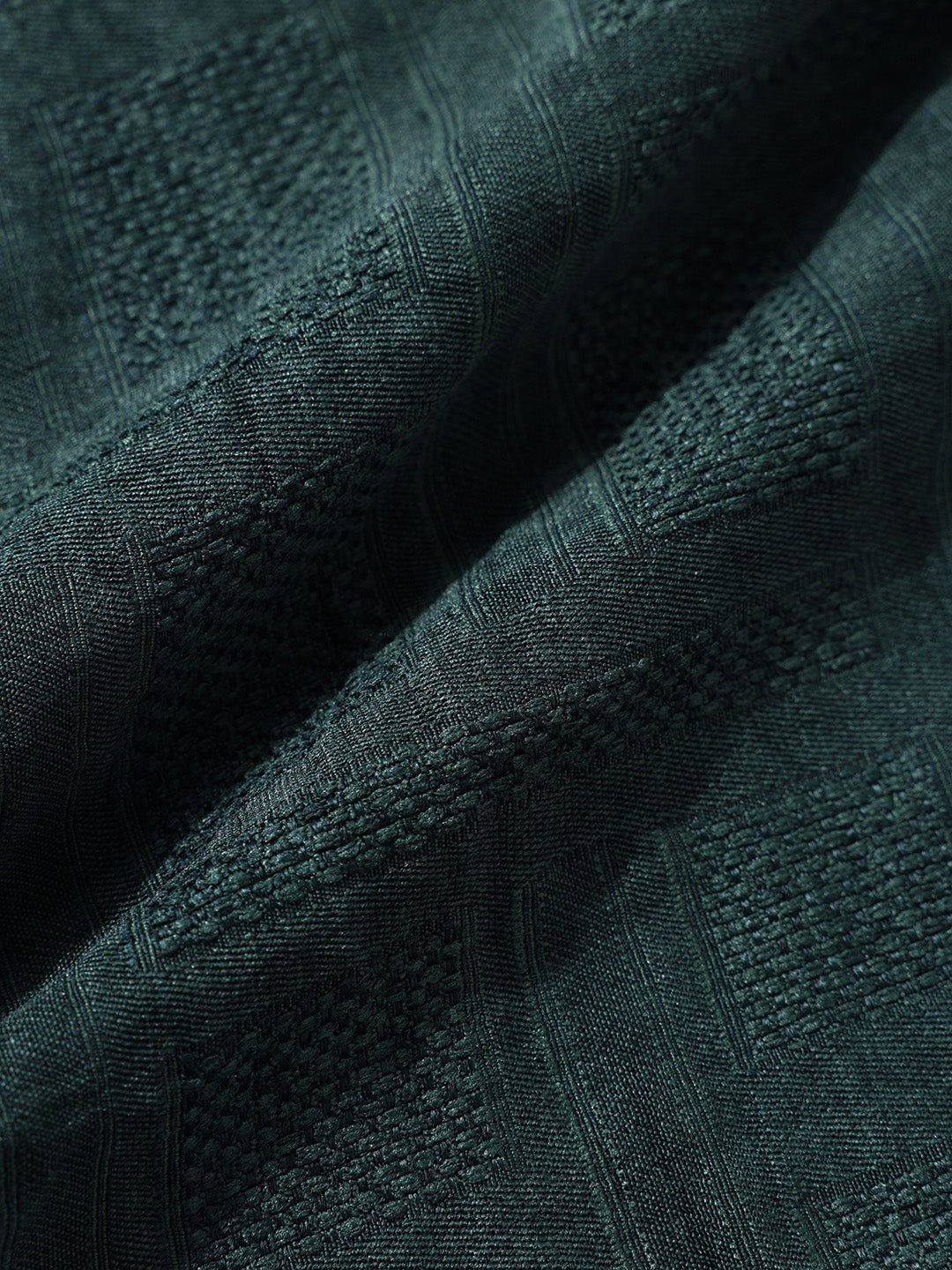Men's Green Boxy Fit Textured Resort Wear Shirt