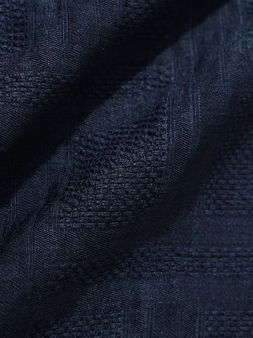 Men's Blue Boxy Fit Textured Resort Wear Shirt