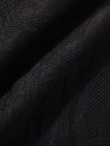 Men's Black Boxy Fit Textured Resort Wear Shirt
