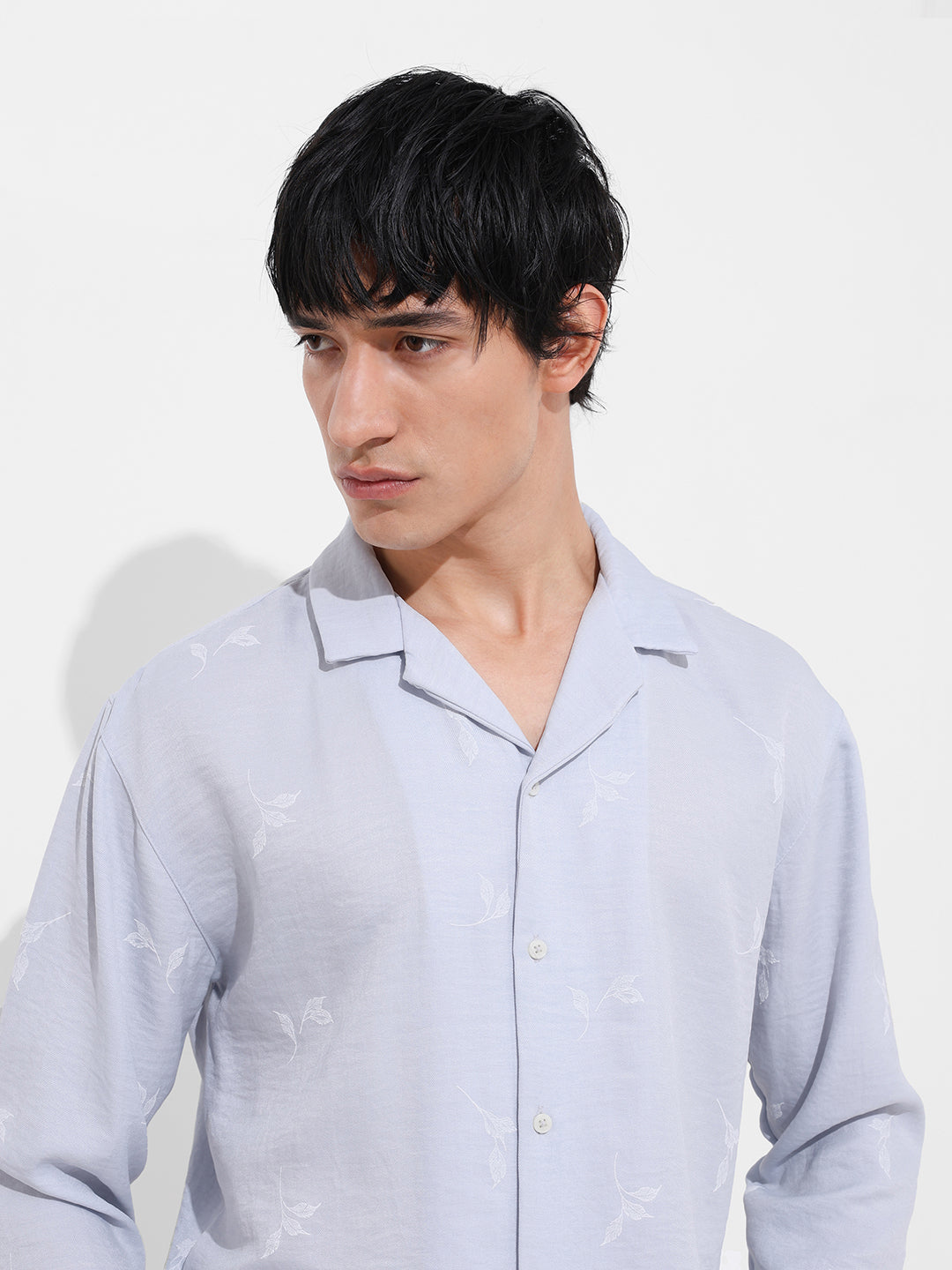 Men's Purple Relaxed Fit Resort Wear Shirt