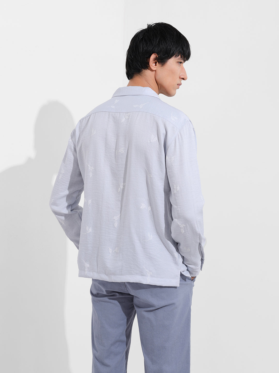 Men's Purple Relaxed Fit Resort Wear Shirt