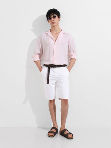 Men's Pink Relaxed Fit Resort Wear Shirt