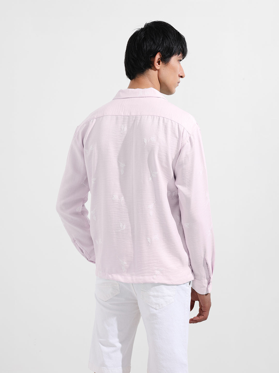 Men's Pink Relaxed Fit Resort Wear Shirt
