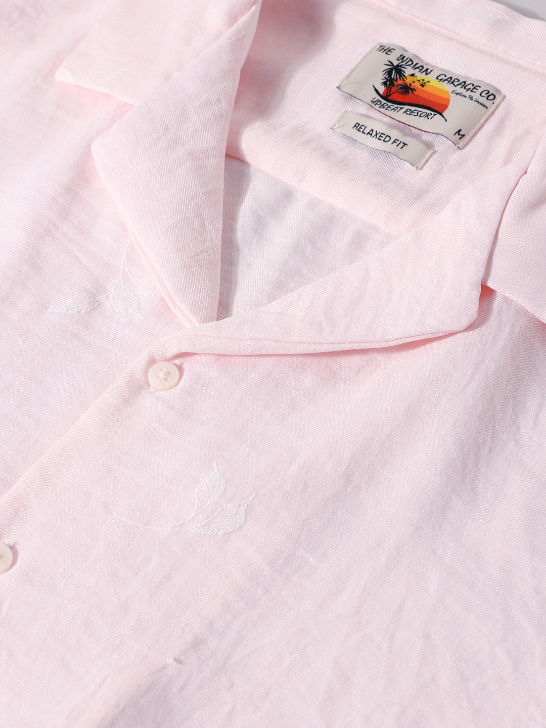 Men's Pink Relaxed Fit Resort Wear Shirt