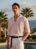 Men's Pink Relaxed Fit Resort Wear Shirt