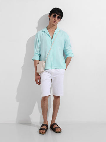 Men's Green Relaxed Fit Resort Wear Shirt