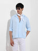 Men's Blue Relaxed Fit Resort Wear Shirt