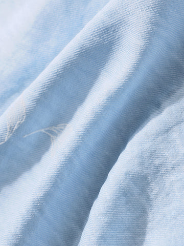 Men's Blue Relaxed Fit Resort Wear Shirt