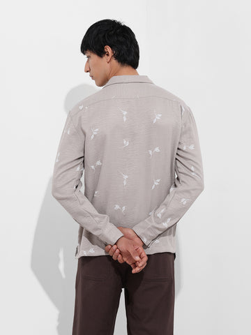 Men's Brown Relaxed Fit Resort Wear Shirt