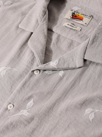 Men's Brown Relaxed Fit Resort Wear Shirt