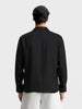 Men's Black Relaxed Fit  Embroided Casual Shirt