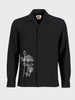 Men's Black Relaxed Fit  Embroided Casual Shirt