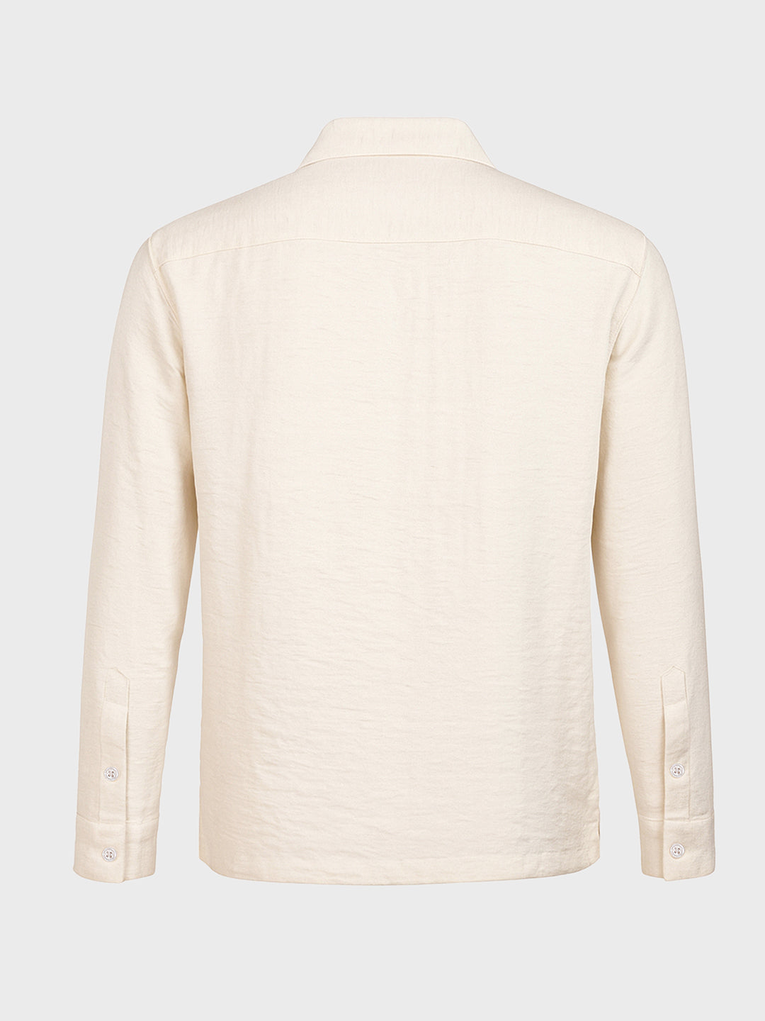 Men's Cream Relaxed Fit Solid Casual Shirt