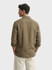 Men's Olive Relaxed Fit Embroidered Casual Shirt