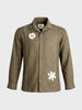 Men's Olive Relaxed Fit Embroidered Casual Shirt