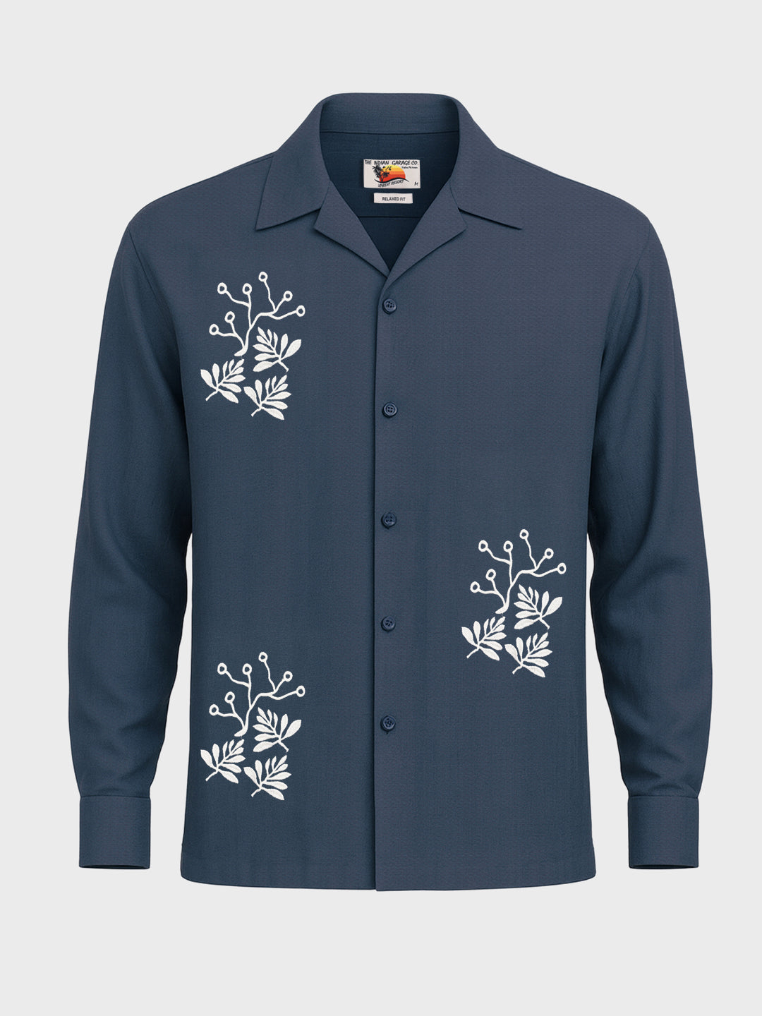 Men's Blue Relaxed Fit Printed Casual Shirt