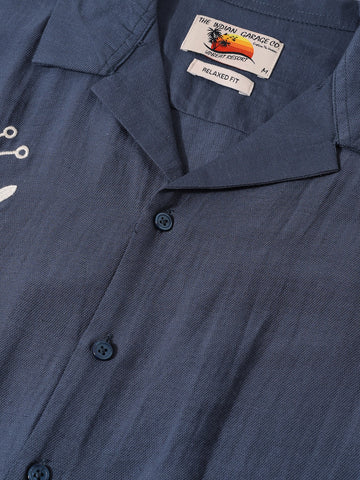 Men's Blue Relaxed Fit Printed Casual Shirt