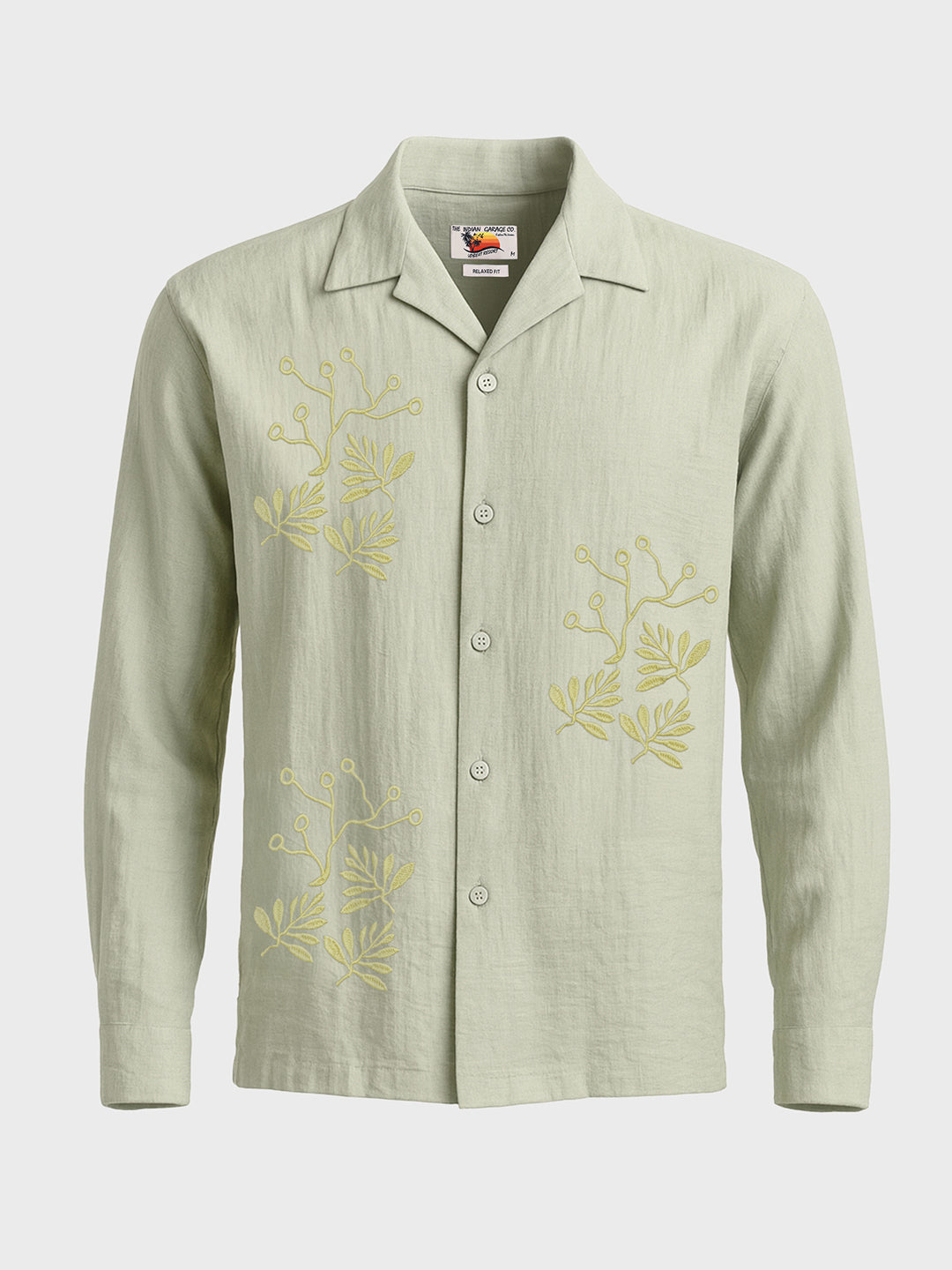 Men's Green Relaxed Fit Printed Casual Shirt