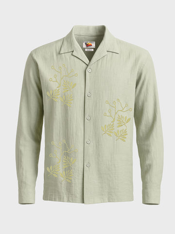 Men's Green Relaxed Fit Printed Casual Shirt