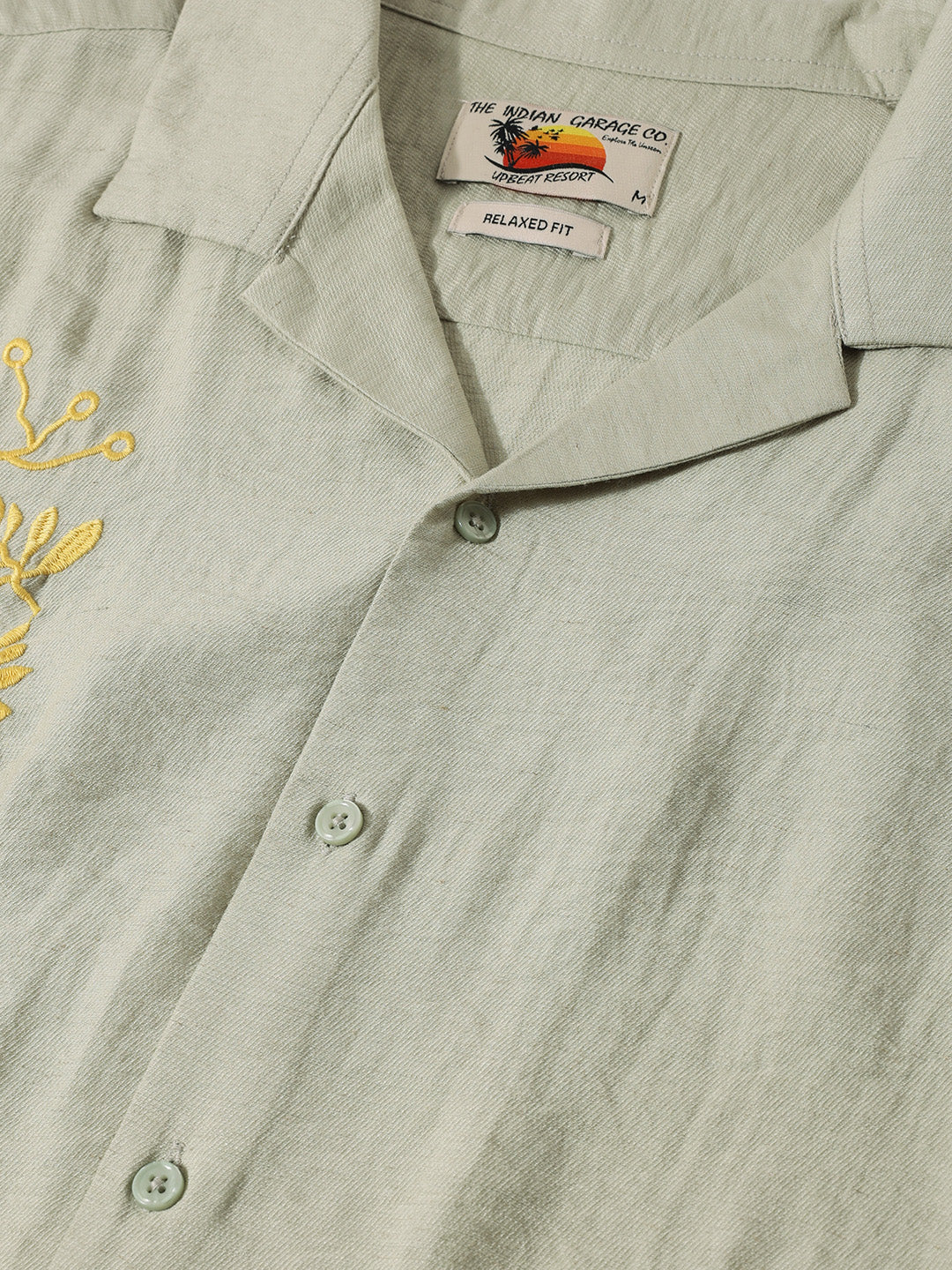 Men's Green Relaxed Fit Printed Casual Shirt