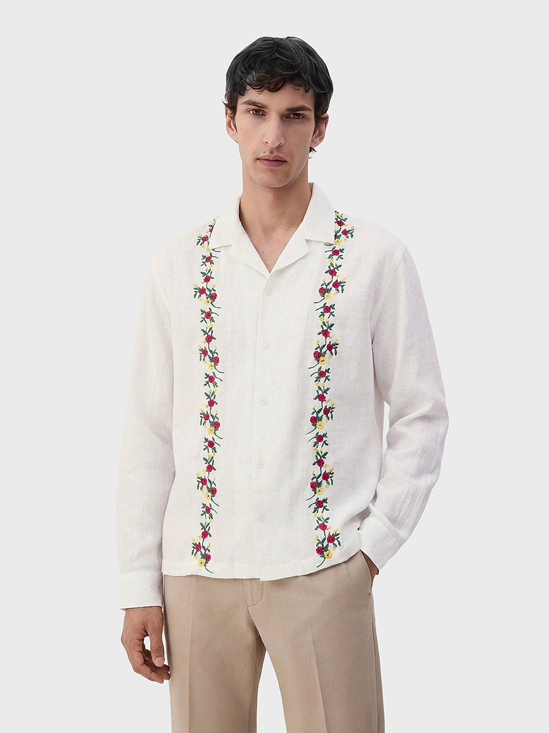 Men's White Relaxed Fit Solid Casual Shirt